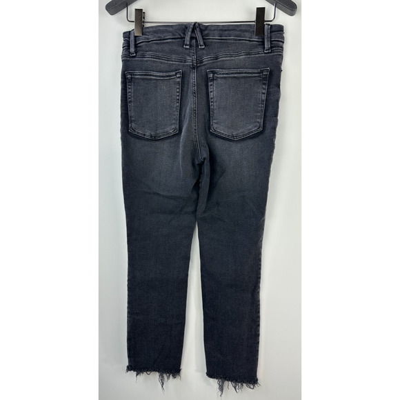 Good American Good Classic Chewed High Waist Ankle Skinny Jeans Black 10 / 30 - Picture 12 of 13